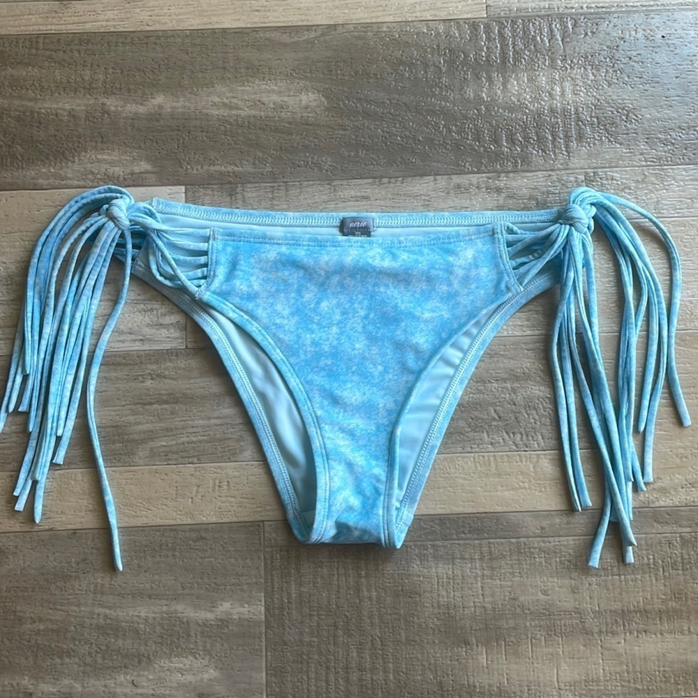 Aerie blue bikini bottoms with tassels
